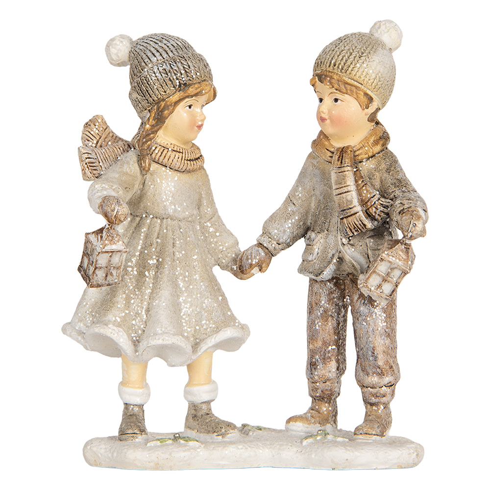 Clayre & Eef   | Decoratie Kinderen Grijs Beige 10x6x13 cm | 6PR5922