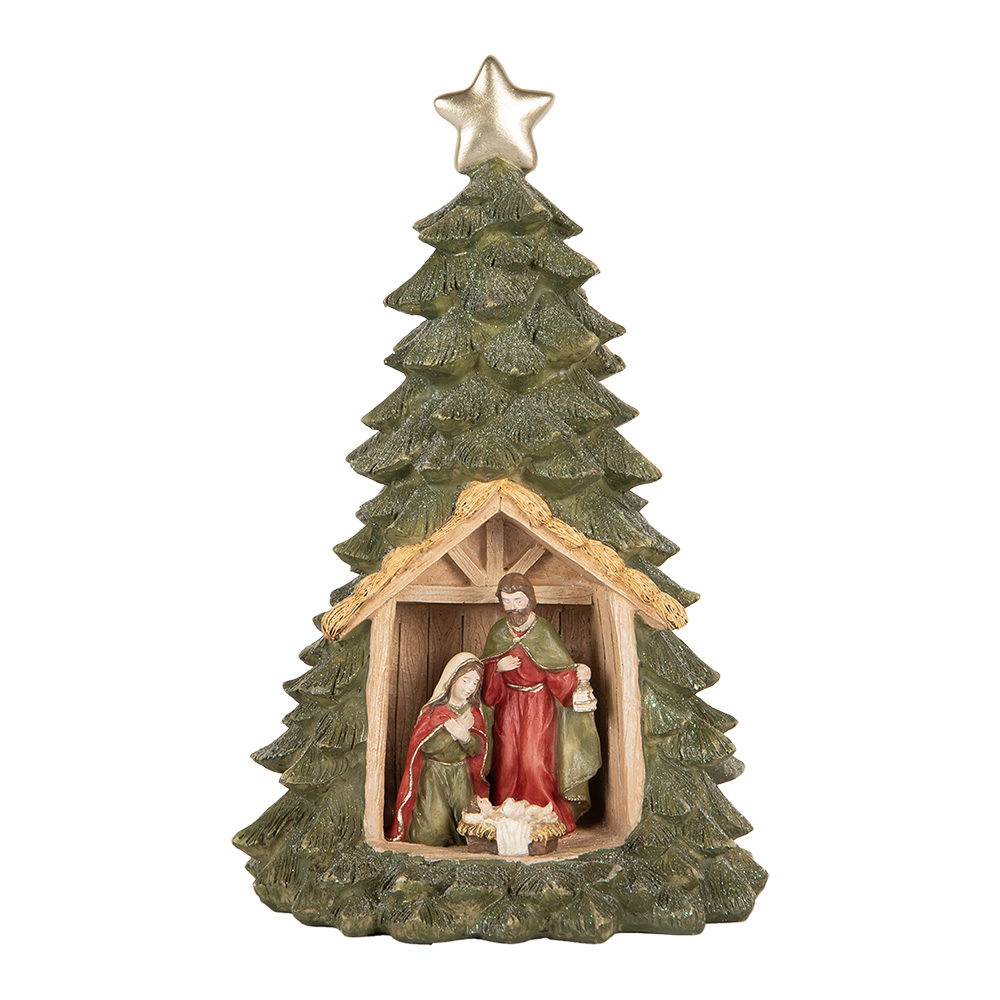 Clayre & Eef   | Kerstdecoratie Kerstboom met LED Groen ø 15x24 cm | 6PR5404