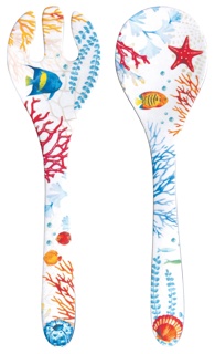 Dekoratief | Set 2 saladelepels 'Bora Bora', melamine, 28x7cm | A241009