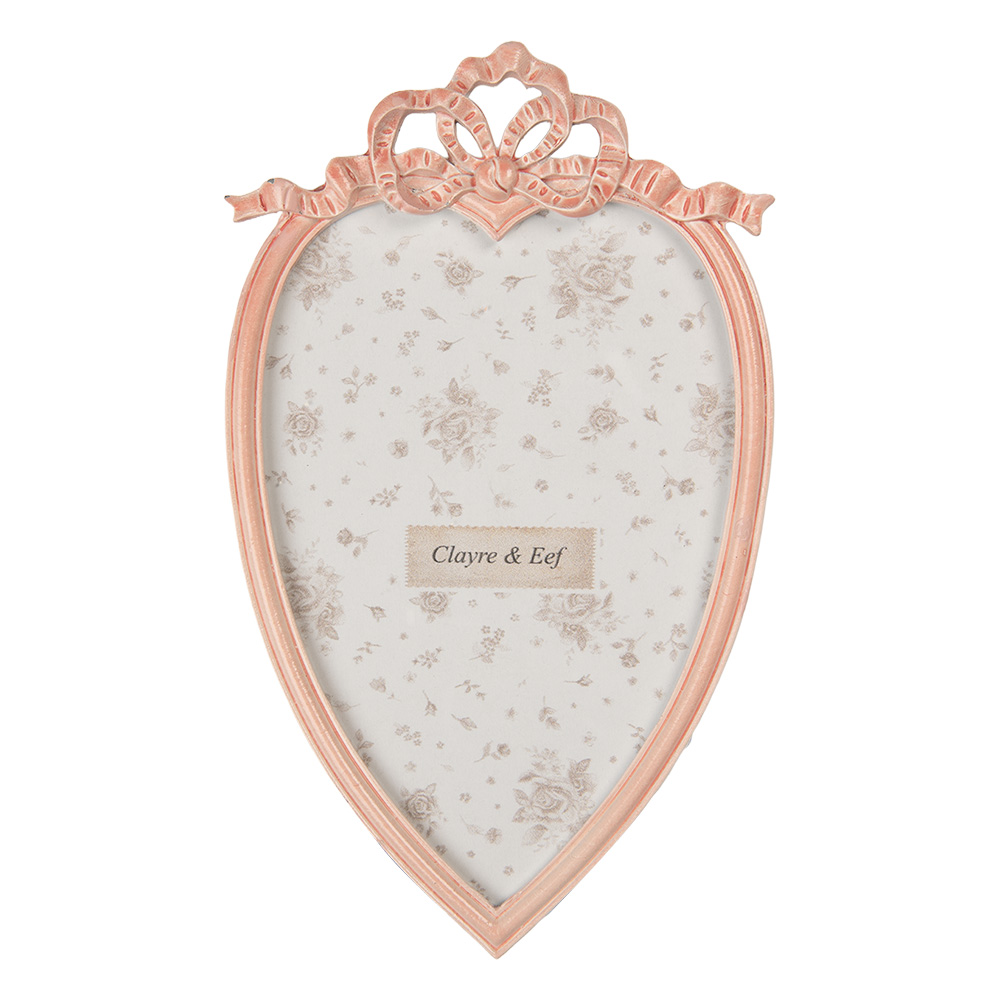 Clayre & Eef   | Fotolijst Roze Wit 11x2x19 cm / 10x15 cm | 2F1299