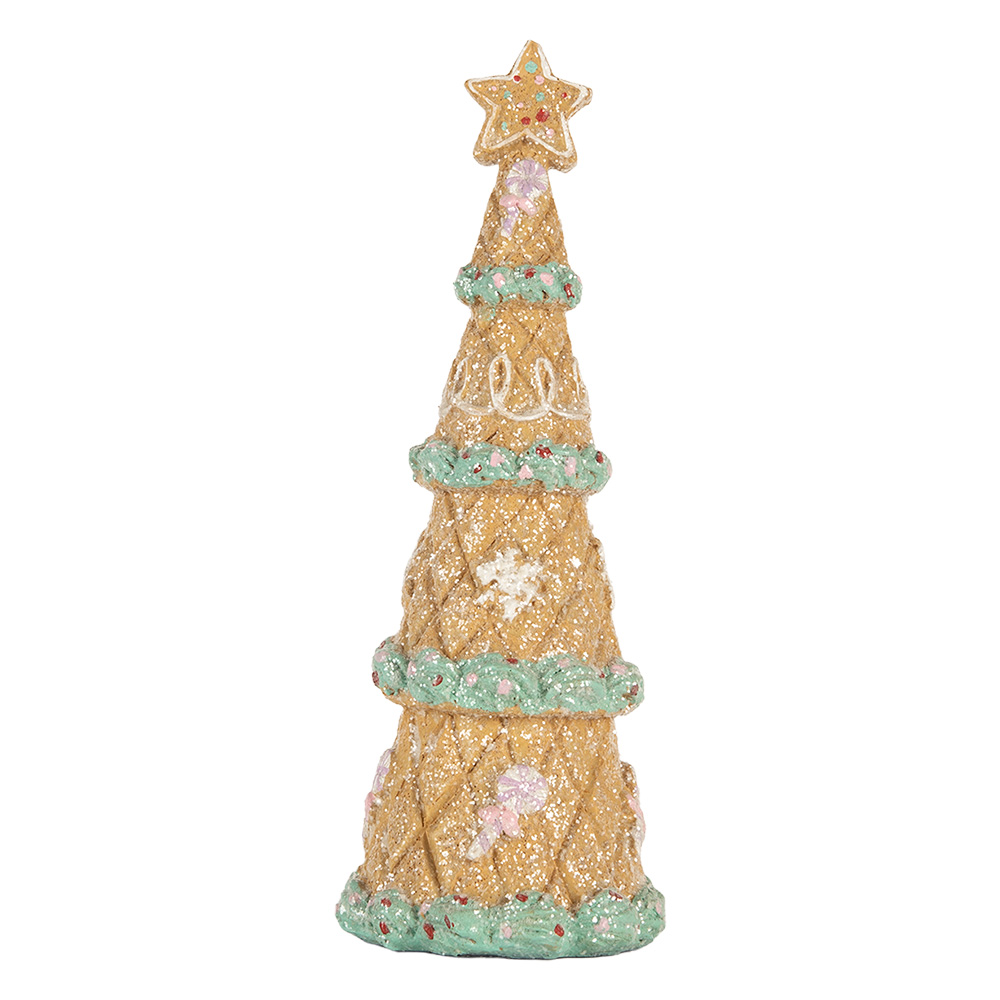 Clayre & Eef   | Kerstdecoratie Kerstboom Bruin Groen &oslash; 9x25 cm | 6PR5830