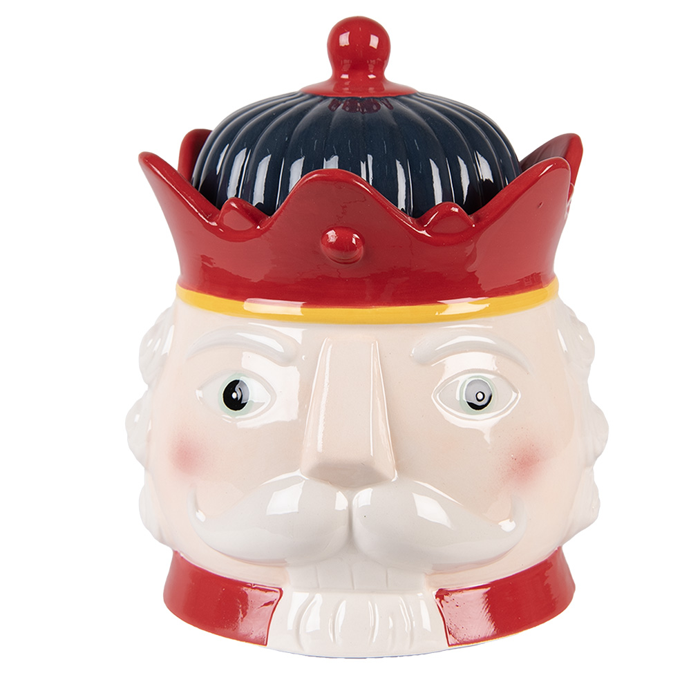 Clayre & Eef   | Voorraadpot Deksel Rood Wit ø 16x19 cm | 6CE2266