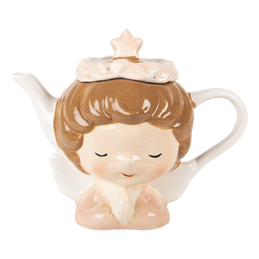 Clayre & Eef   | Theepot Beige Roze 21x12x16 cm / 650 ml | 6CETE0184