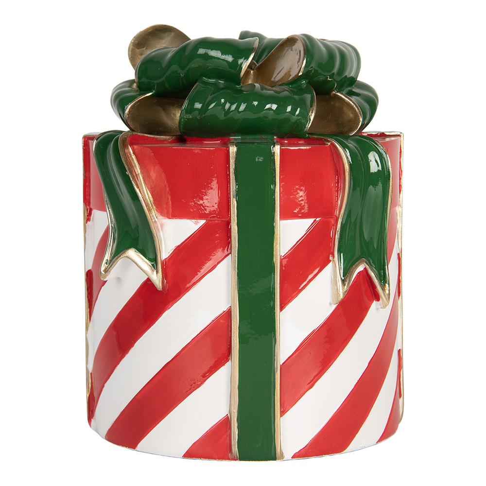 Clayre & Eef   | Decoratie Cadeautje Rood Groen ø 16x21 cm | 6PR5765