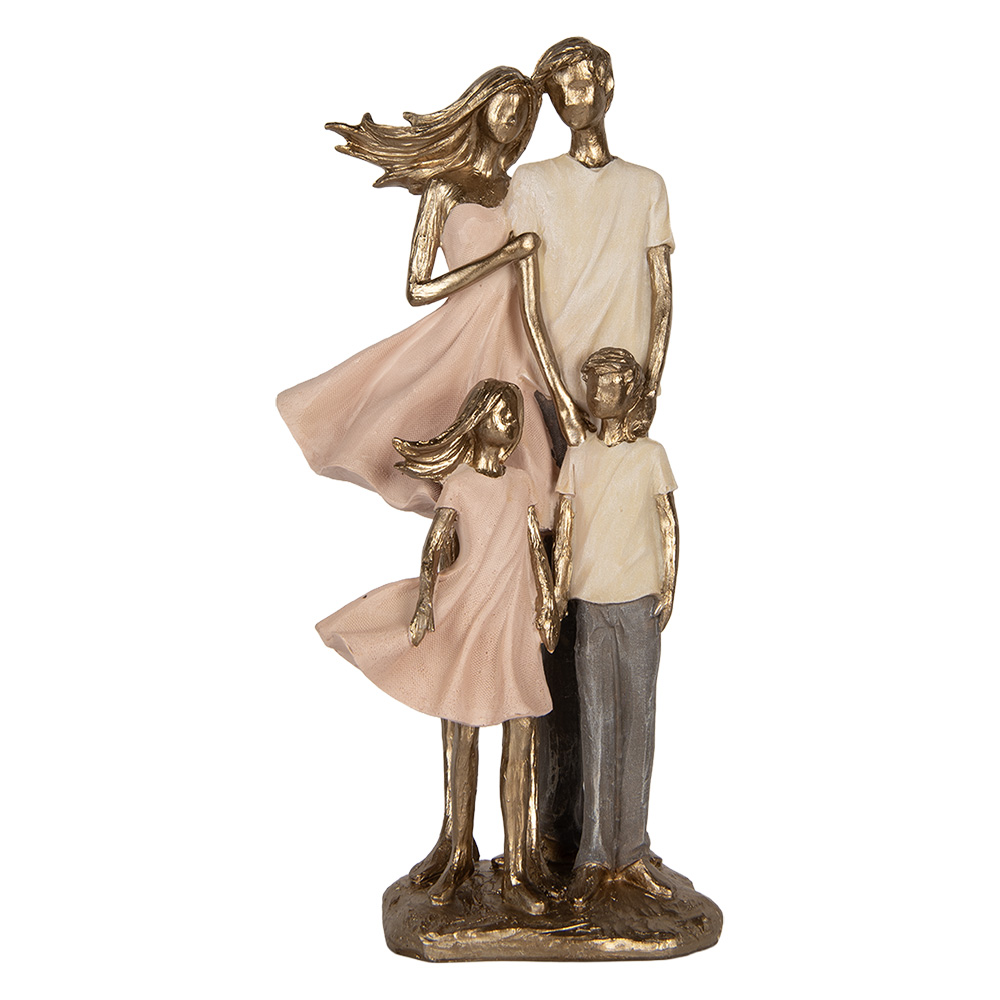Clayre & Eef   | Decoratie Familie Goudkleurig Roze 17x11x35 cm | 6PR5902