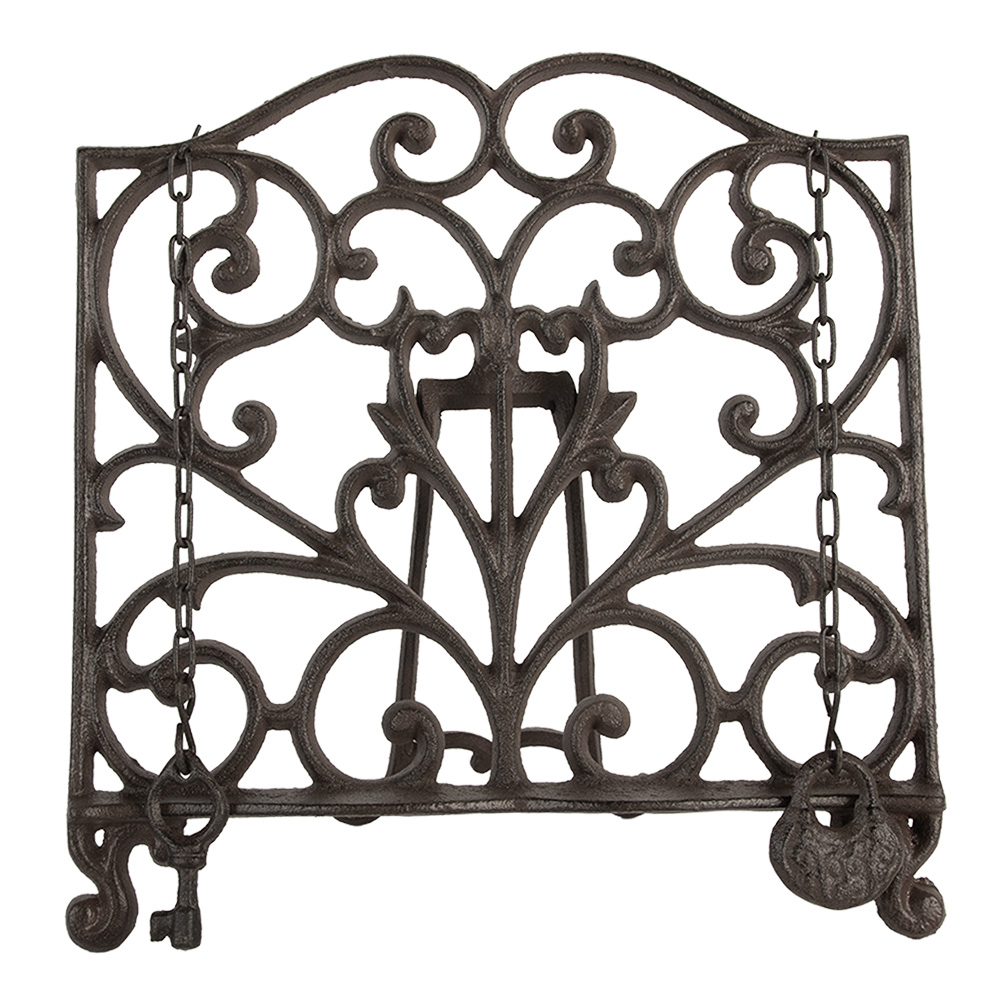 Clayre & Eef   | Kookboekenstandaard Bruin 27x5x27 cm | 6Y5751