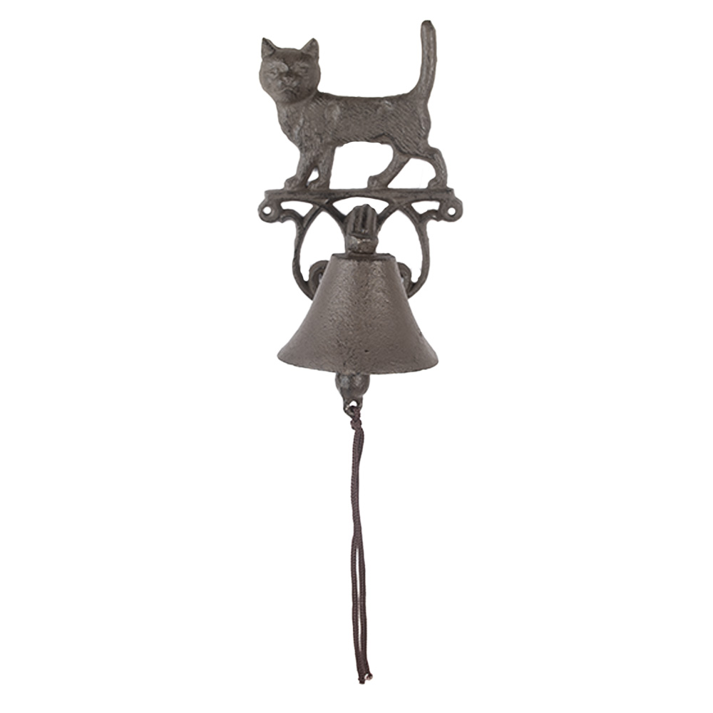 Clayre & Eef   | Ouderwetse Deurbel Gietijzer Bruin 14x14x24 cm | 6Y5757