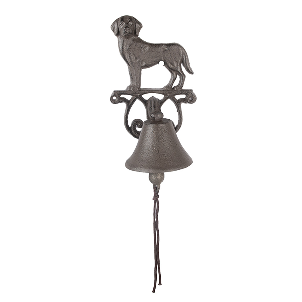 Clayre & Eef   | Ouderwetse Deurbel Gietijzer Bruin 14x14x24 cm | 6Y5796