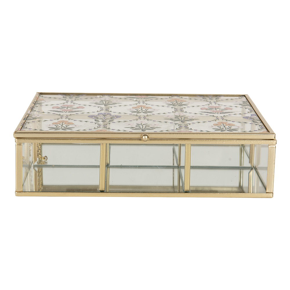 Clayre & Eef   | Decoratief Opbergdoosje Transparant 20x16x5 cm | 6Y5952