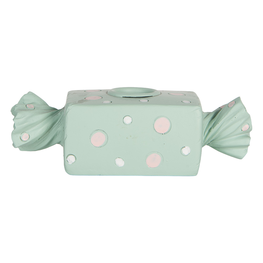 Clayre & Eef   | Kandelaar Blauw Wit 14x6x4 cm | 6PR5778BL