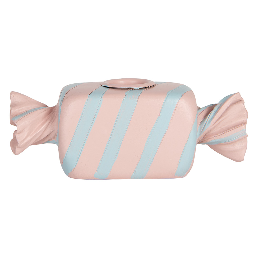 Clayre & Eef   | Kandelaar Roze Blauw 14x5x5 cm | 6PR5778P