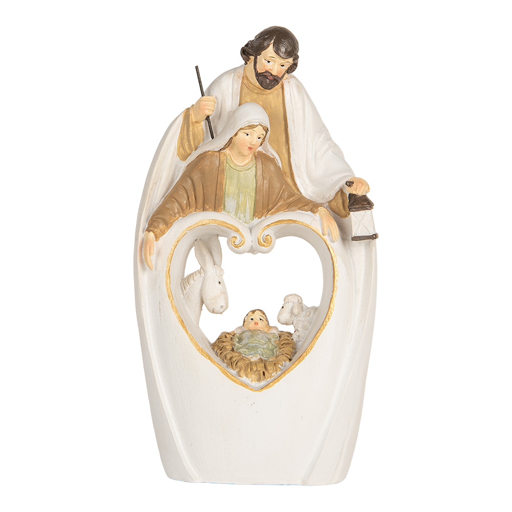 Clayre & Eef   | Kerstdecoratie Kerstgroep Beige Bruin 12x6x22 cm | 6PR5892