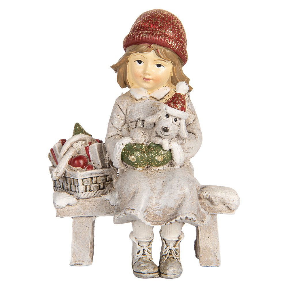 Clayre & Eef   | Decoratie Kind Grijs Rood 7x5x10 cm | 6PR5916