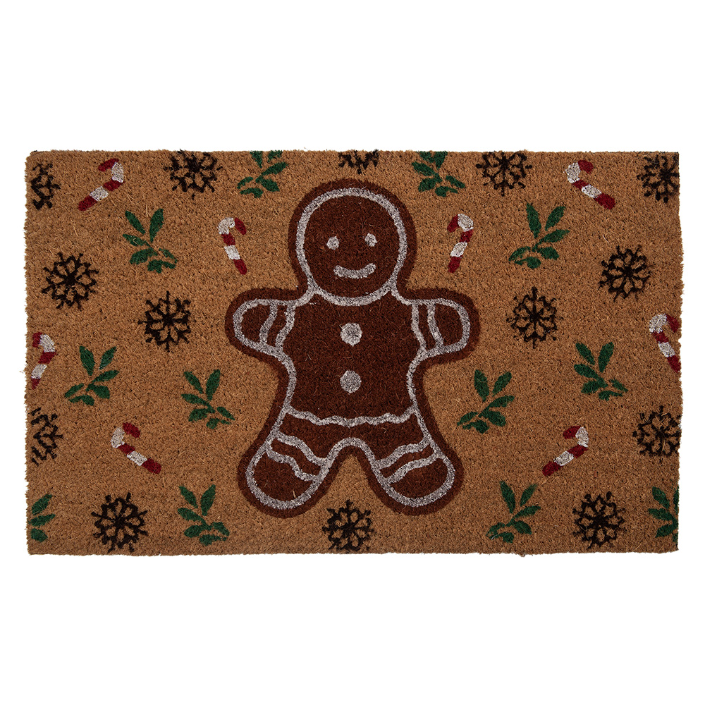 Clayre & Eef   | Deurmat Binnen Bruin Groen 75x45x1 cm | CGMMC