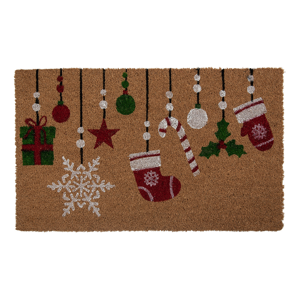 Clayre & Eef   | Deurmat Binnen Bruin Rood 75x45x1 cm | MC276