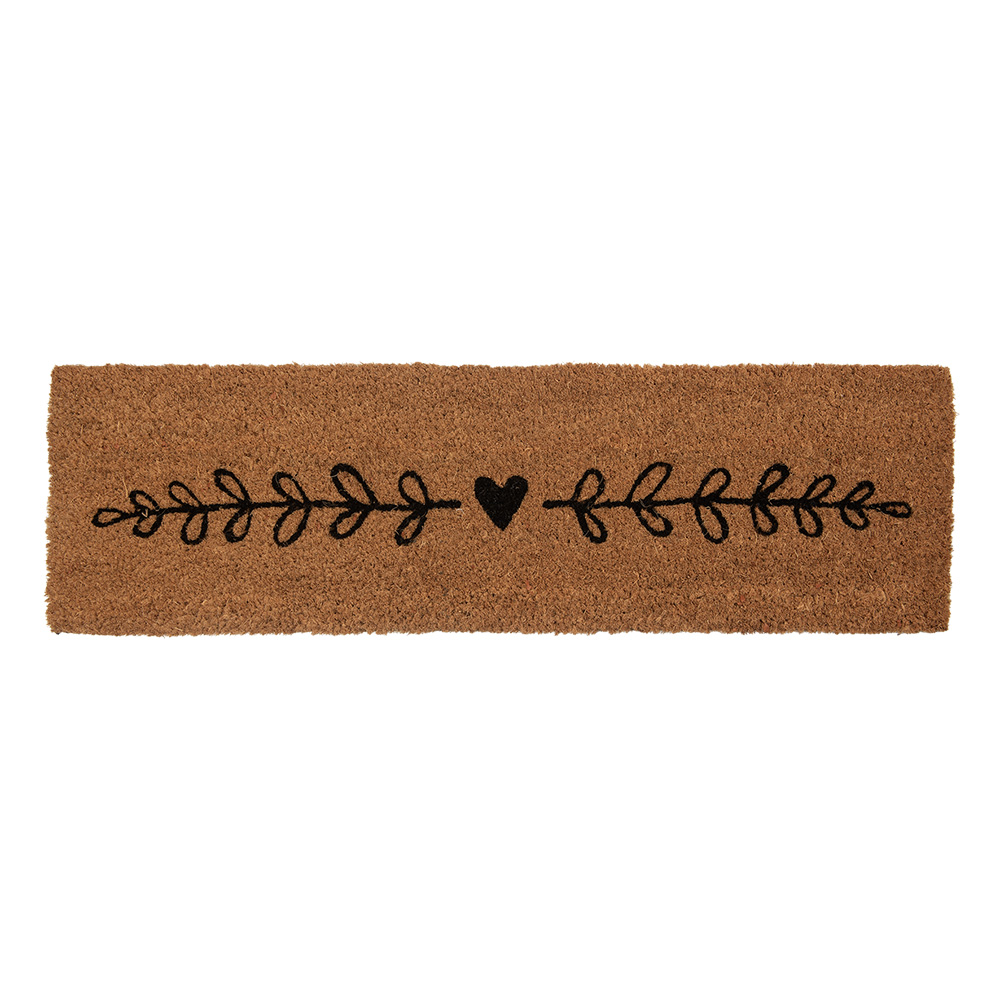 Clayre & Eef   | Deurmat Binnen Bruin Zwart 75x22x2 cm | MC277