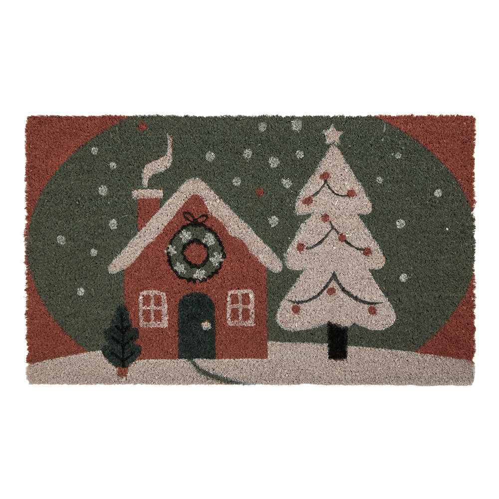 Clayre & Eef   | Deurmat Binnen Rood groen 75x45x1 cm | MC278