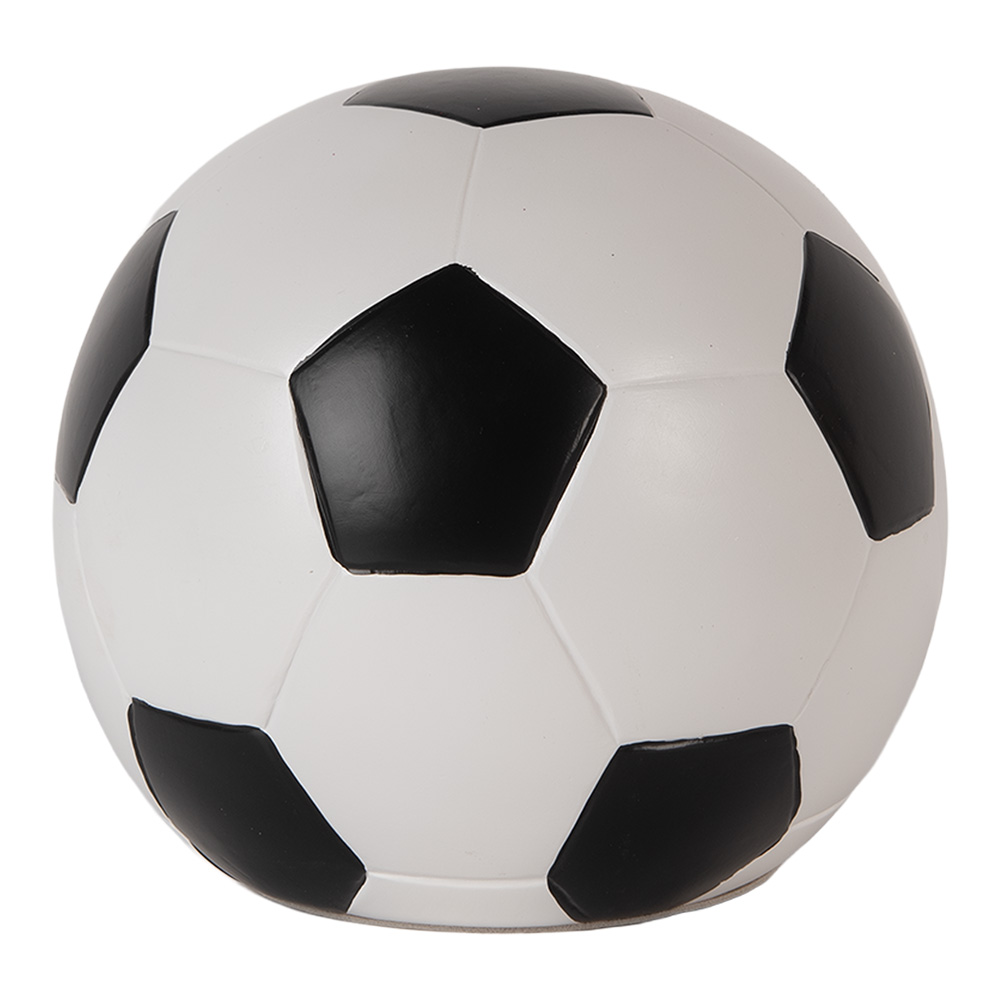 Clayre & Eef   | Nachtlampje Voetbal LED Wit Zwart ø 14x12 cm | 6LMP806