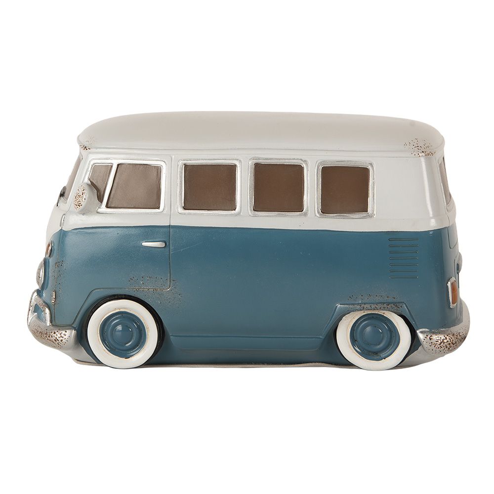 Clayre & Eef   | Nachtlampje Autobus LED Blauw Wit 28x13x13 cm | 6LMP811