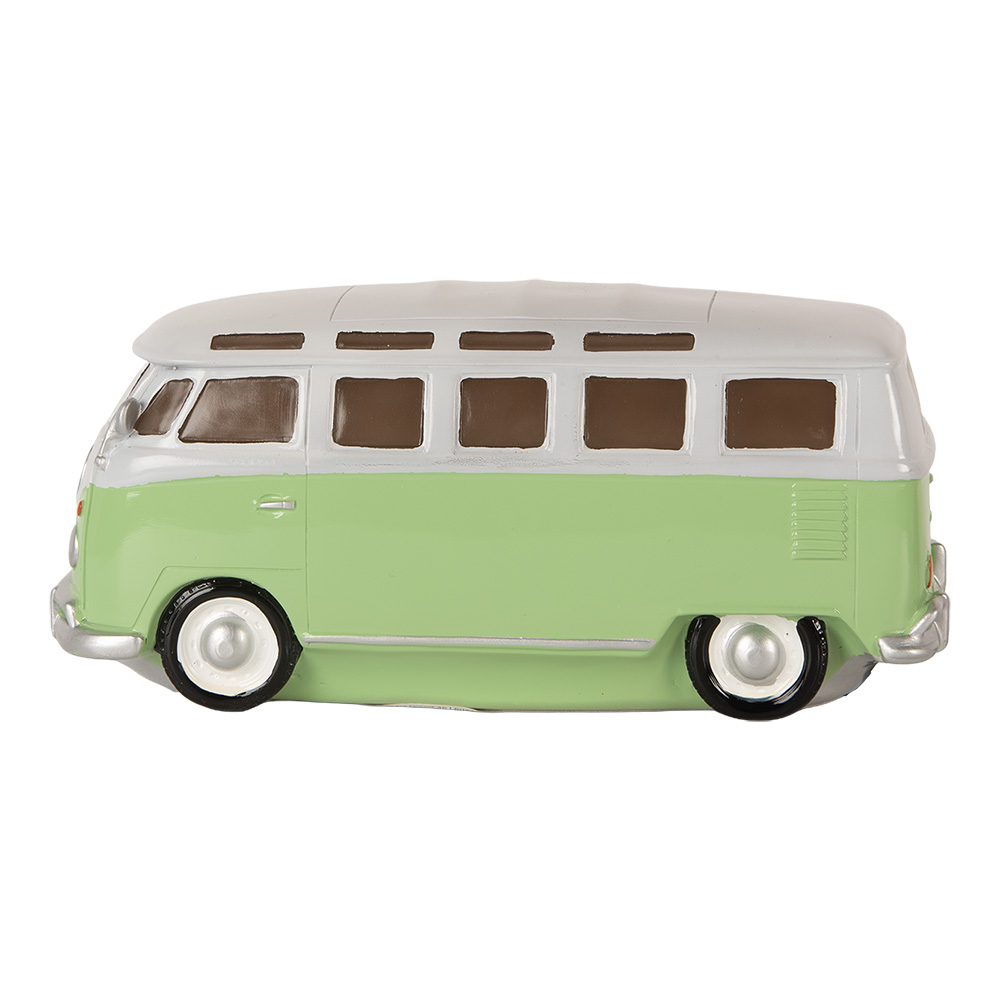 Clayre & Eef   | Nachtlampje Autobus LED Groen Wit 24x10x11 cm | 6LMP812