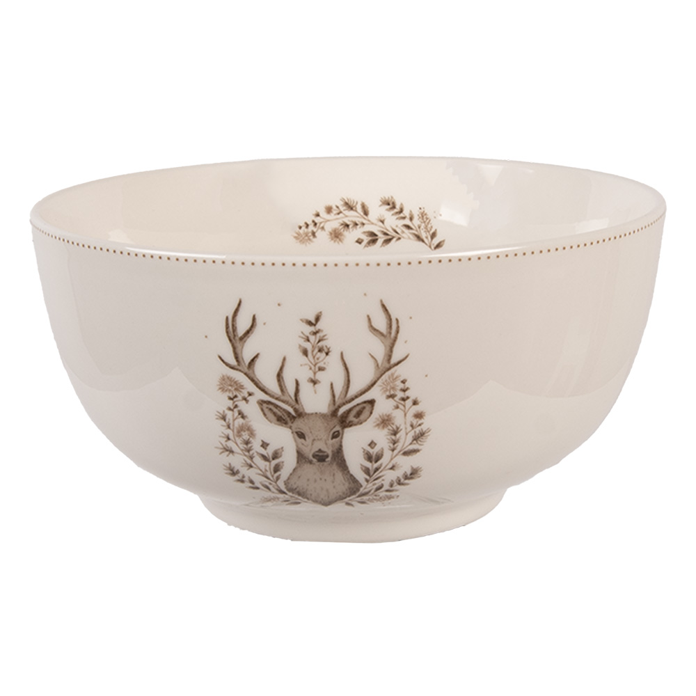 Clayre & Eef   | Soepkom Beige Bruin ø 14x7 cm / 500 ml | GTWBO