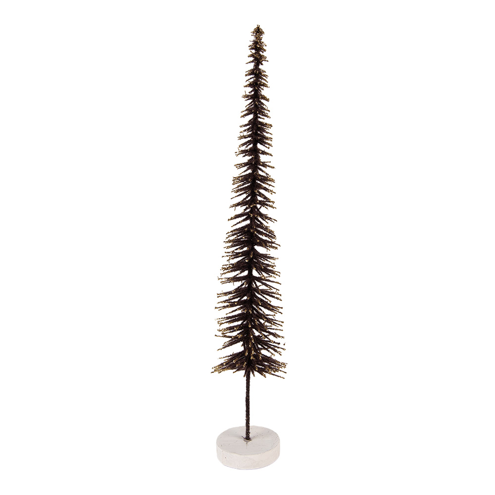 Clayre & Eef   | Decoratie Kerstboom Bruin Goudkleurig ø 8x40 cm | 66317CH