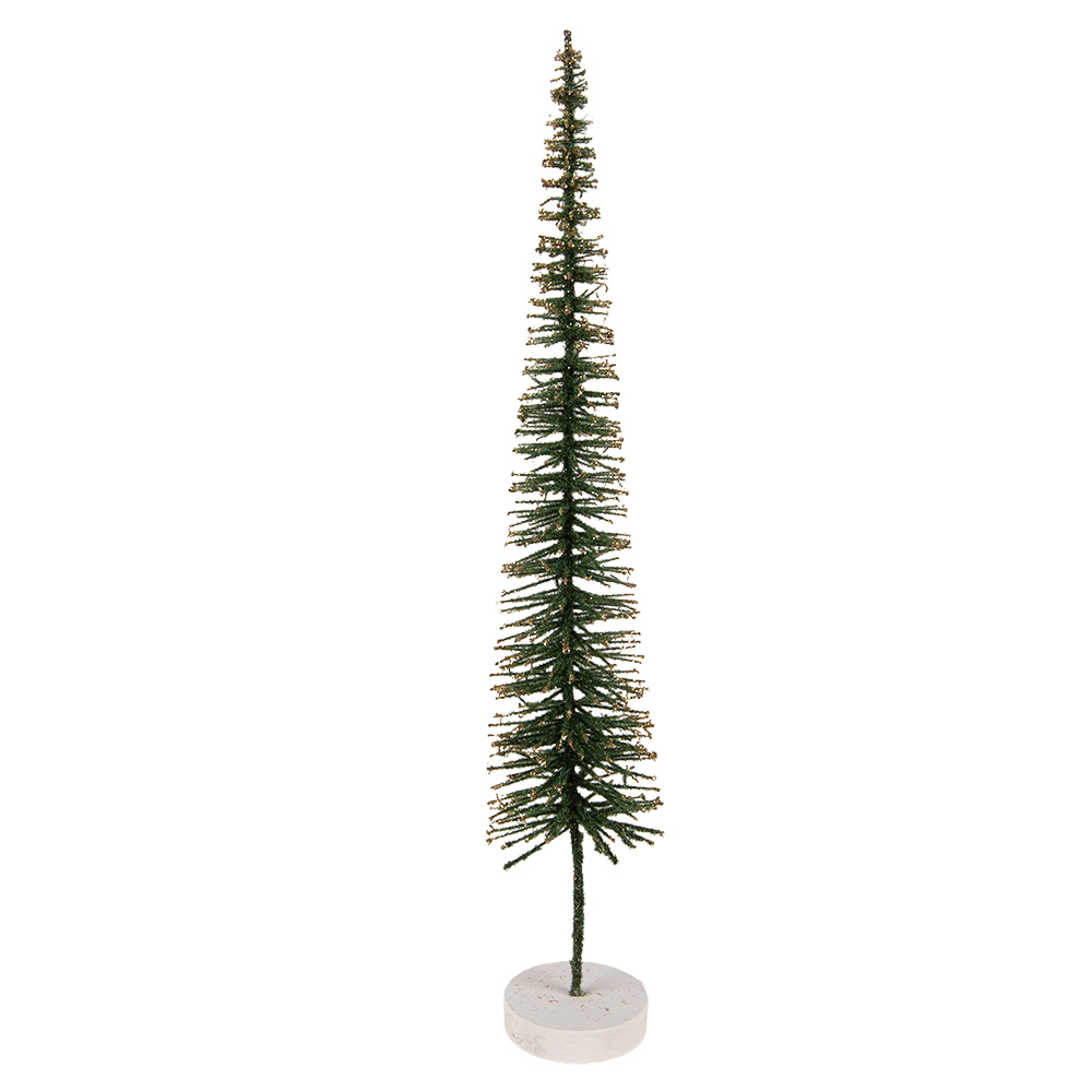Clayre & Eef   | Decoratie Kerstboom Groen Goudkleurig ø 8x40 cm | 66317GR