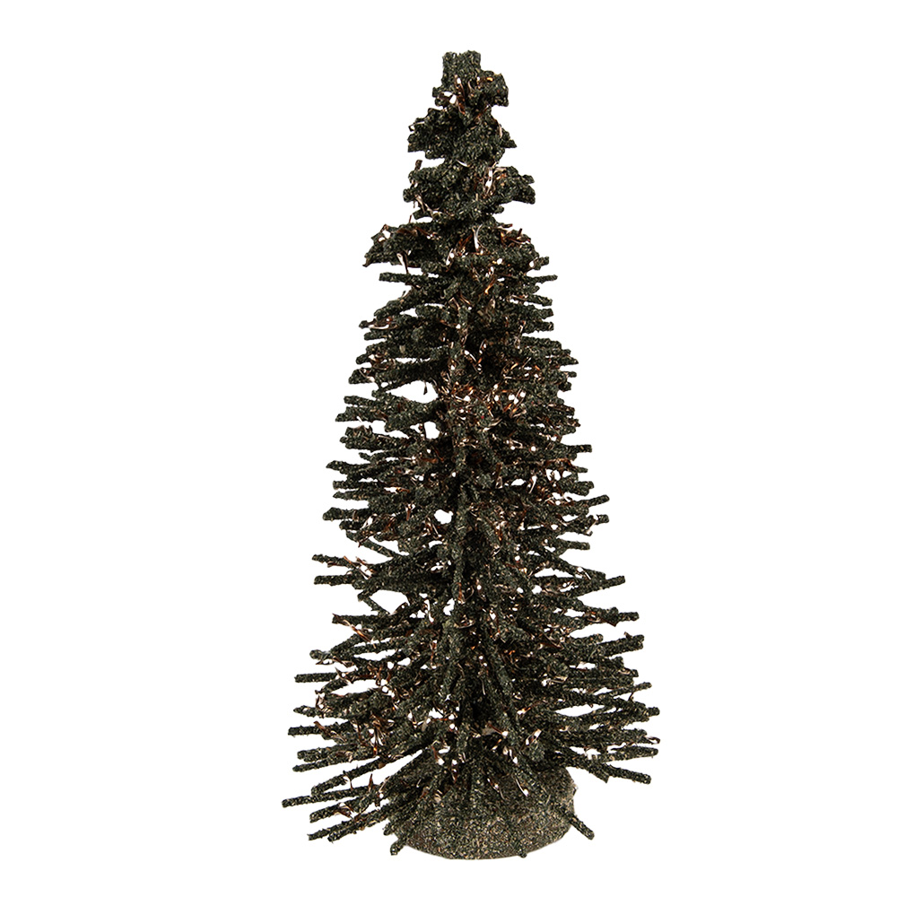 Clayre & Eef   | Decoratie Kerstboom Groen Goudkleurig ø 14x25 cm | 66318GR