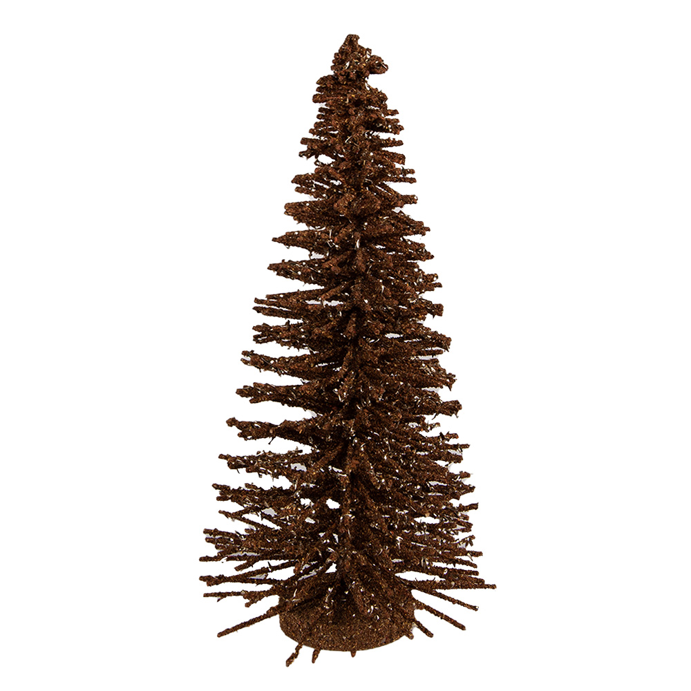 Clayre & Eef   | Decoratie Kerstboom Bruin Goudkleurig ø 17x30 cm | 66319BR