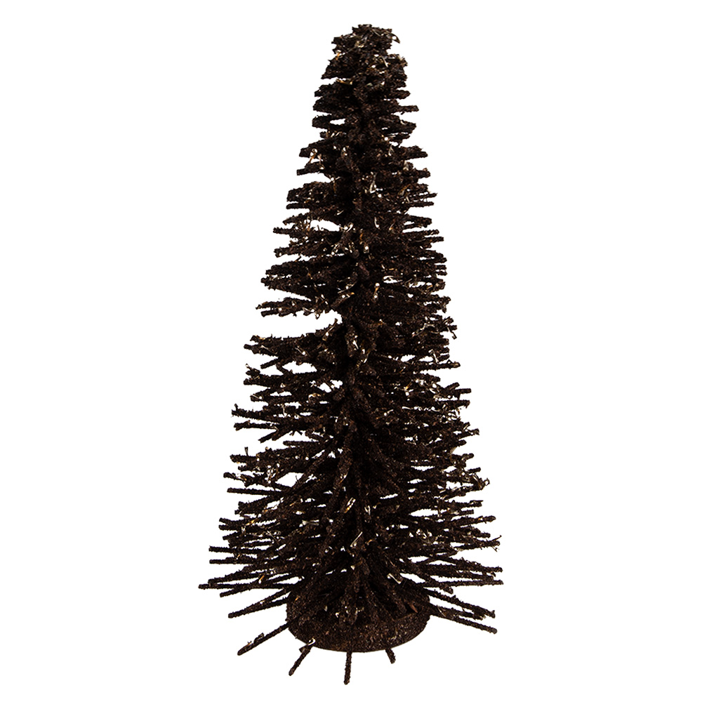 Clayre & Eef   | Decoratie Kerstboom Bruin Goudkleurig ø 17x30 cm | 66319CH
