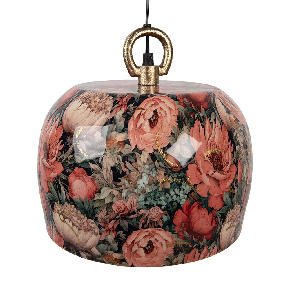 Clayre & Eef   | Hanglamp Groen Roze ø 26x25 cm E27/max 1x25W | 6LMP819