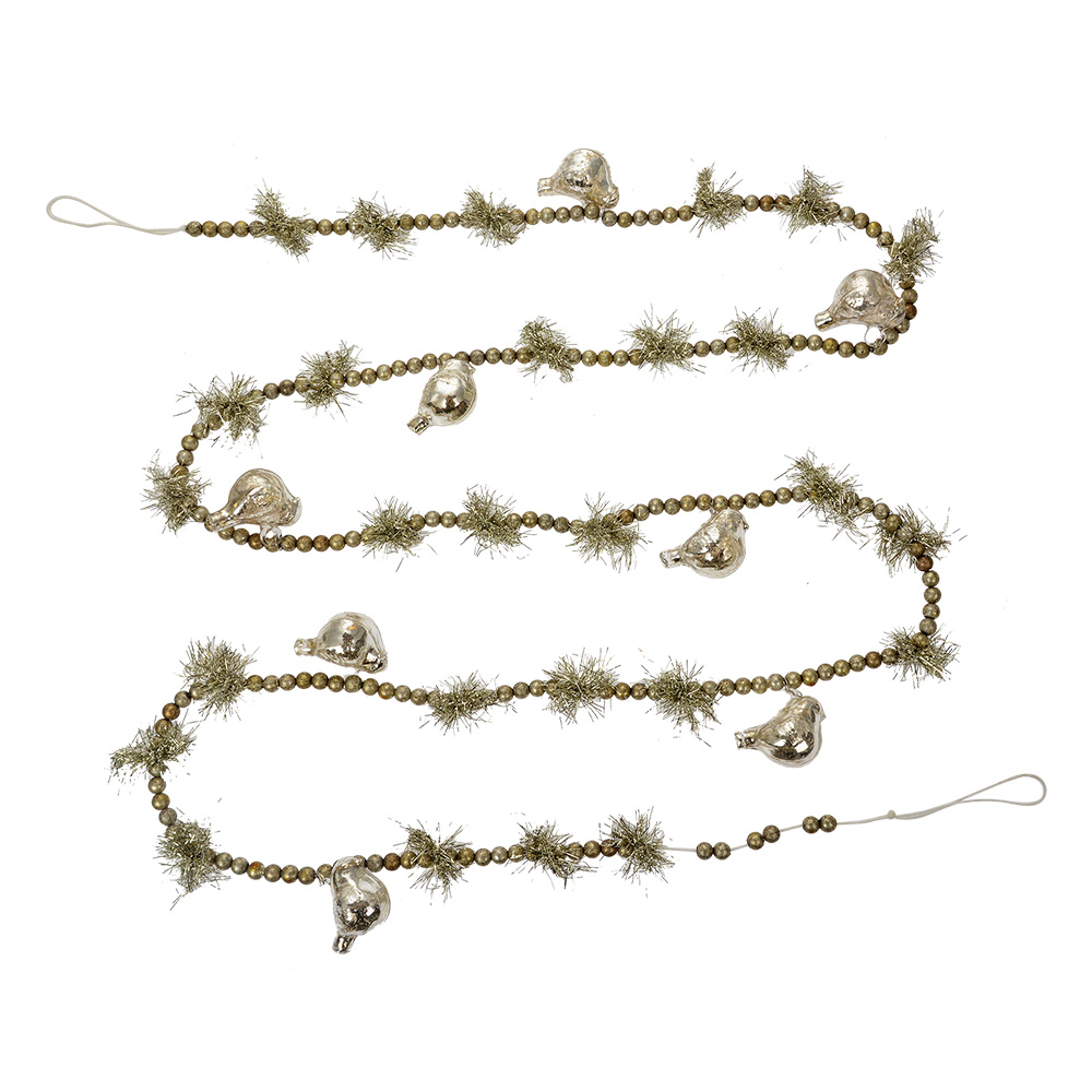 Clayre & Eef   | Decoratie slinger kerst Zilverkleurig &oslash; 2x180 cm | 65989