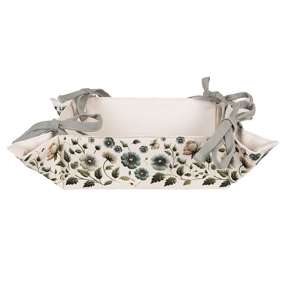 Clayre & Eef   | Broodmand Beige Groen 35x35x8 cm | GTB47