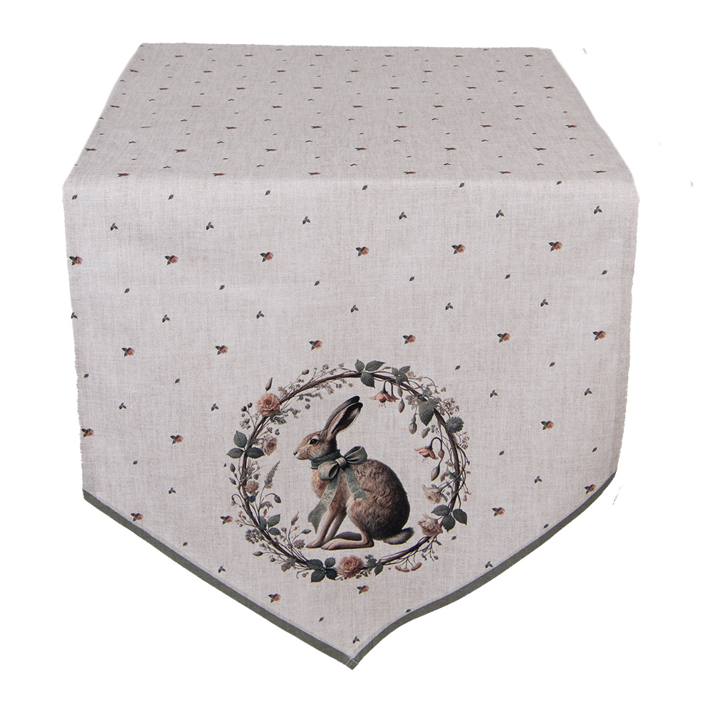 Clayre & Eef   | Tafelloper Beige Bruin 50x160 cm | NLE65