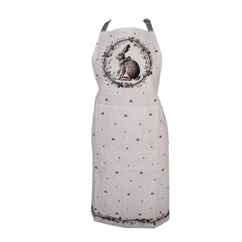 Clayre & Eef   | Keukenschort Beige Bruin 70x85 cm | NLE41