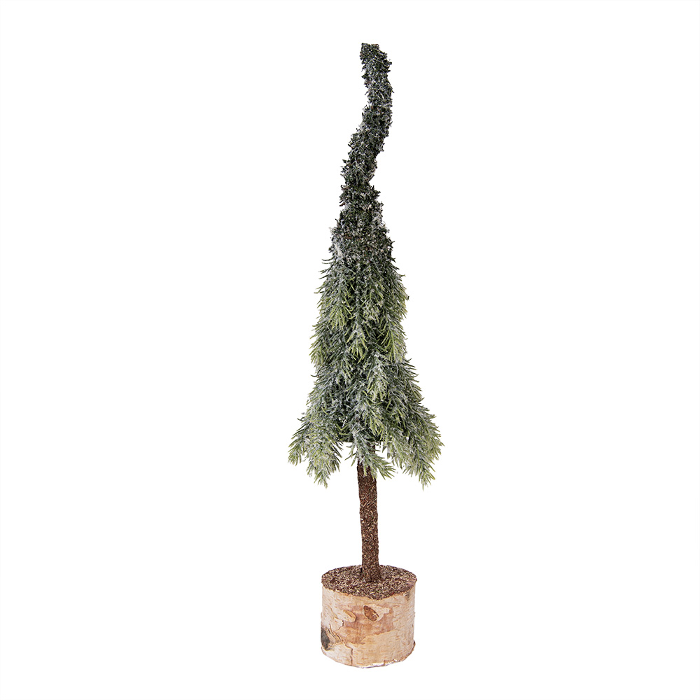Clayre & Eef   | Kunstkerstboom Groen Wit &oslash; 10x35 cm | 66427