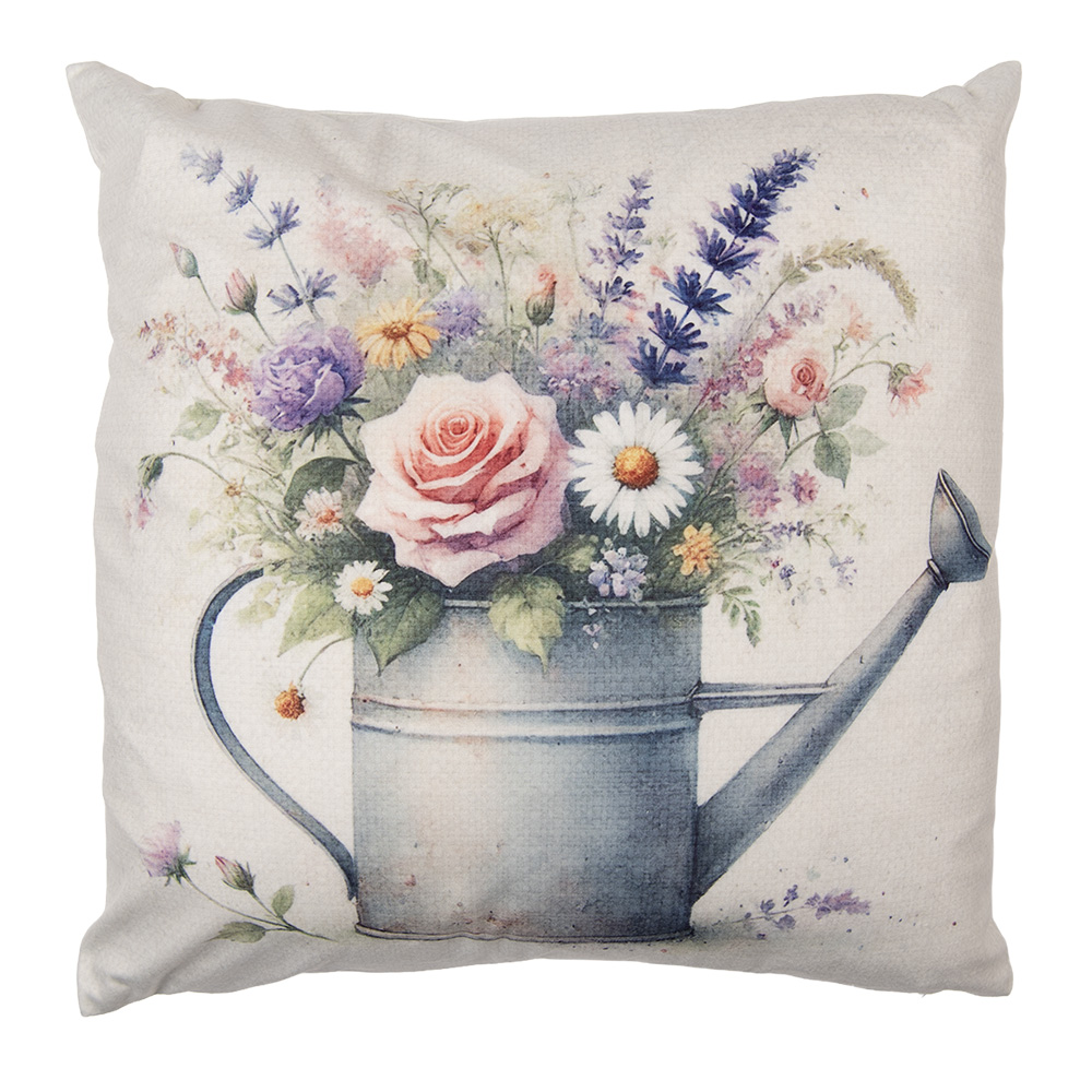 Clayre & Eef   | Kussenhoes Beige Grijs 45x45 cm | KT021.446