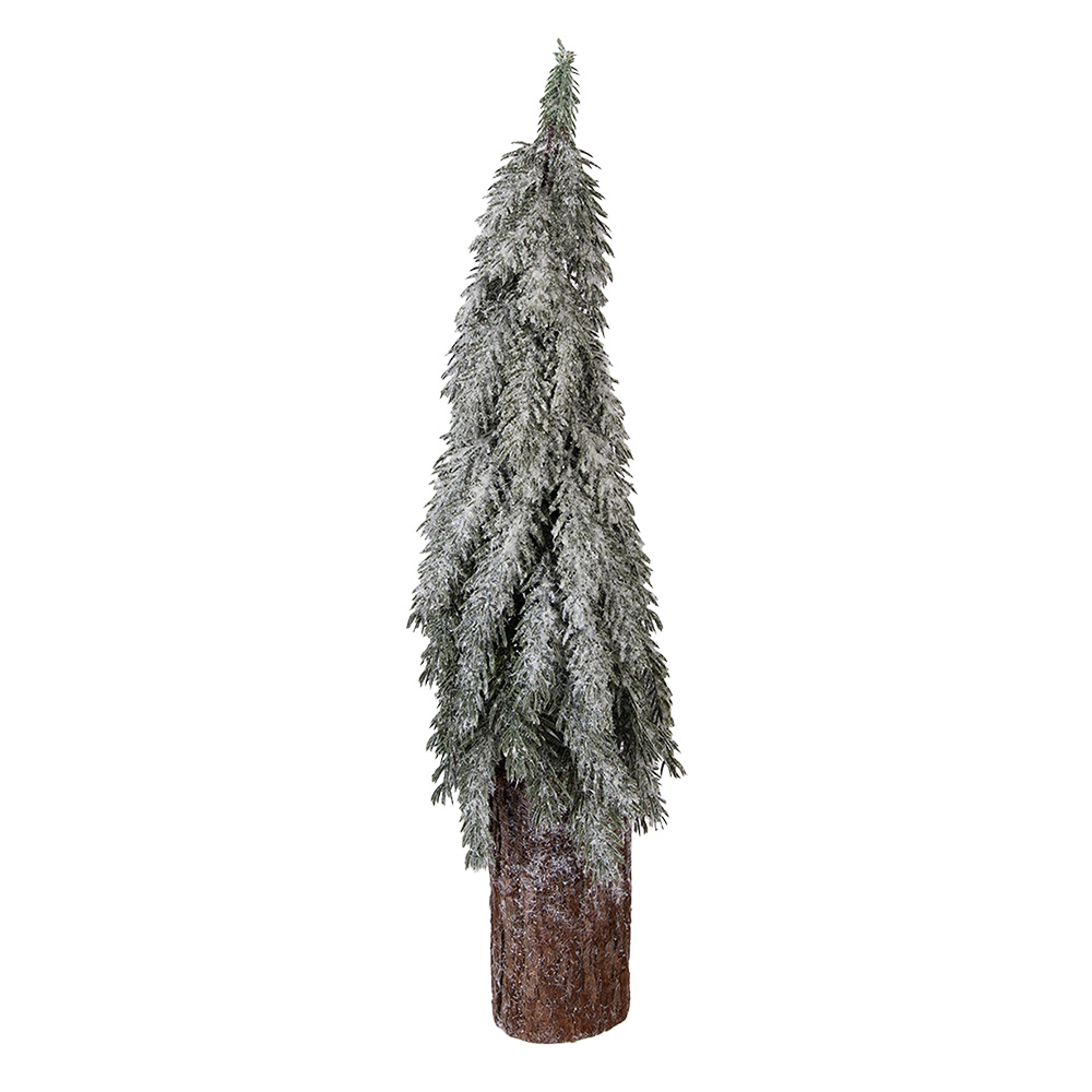Clayre & Eef   | Kunstkerstboom Groen Wit &oslash; 18x57 cm | 50837