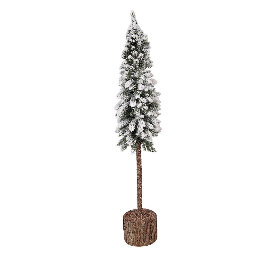 Clayre & Eef   | Kunstkerstboom Groen Wit &oslash; 10x60 cm | 50840