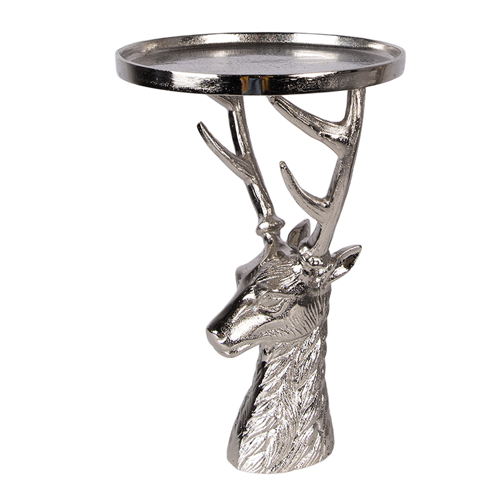 Clayre & Eef   | Schaal op voet Zilverkleurig &oslash; 25x38 cm | 6AL0085