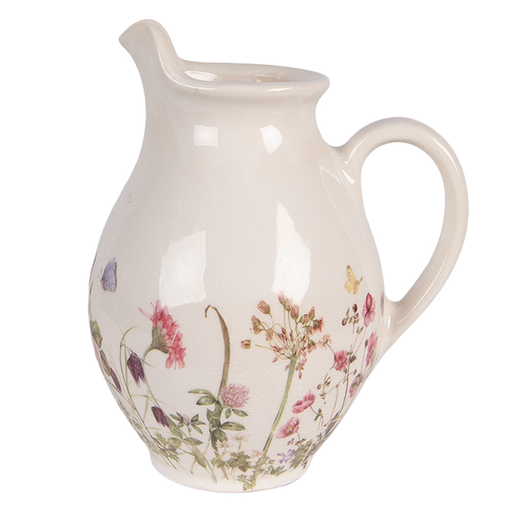 Clayre & Eef   | Decoratieve Schenkkan Beige Roze 16x12x19 cm | 6CE2235S