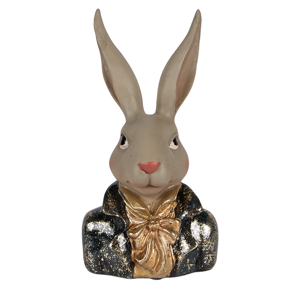 Clayre & Eef   | Decoratie Konijn Beige Groen 13x10x23 cm | 6PR6030