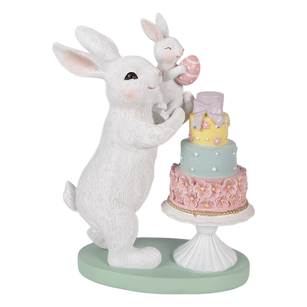 Clayre & Eef   | Decoratie Konijn Wit Multi 21x10x27 cm | 6PR5934