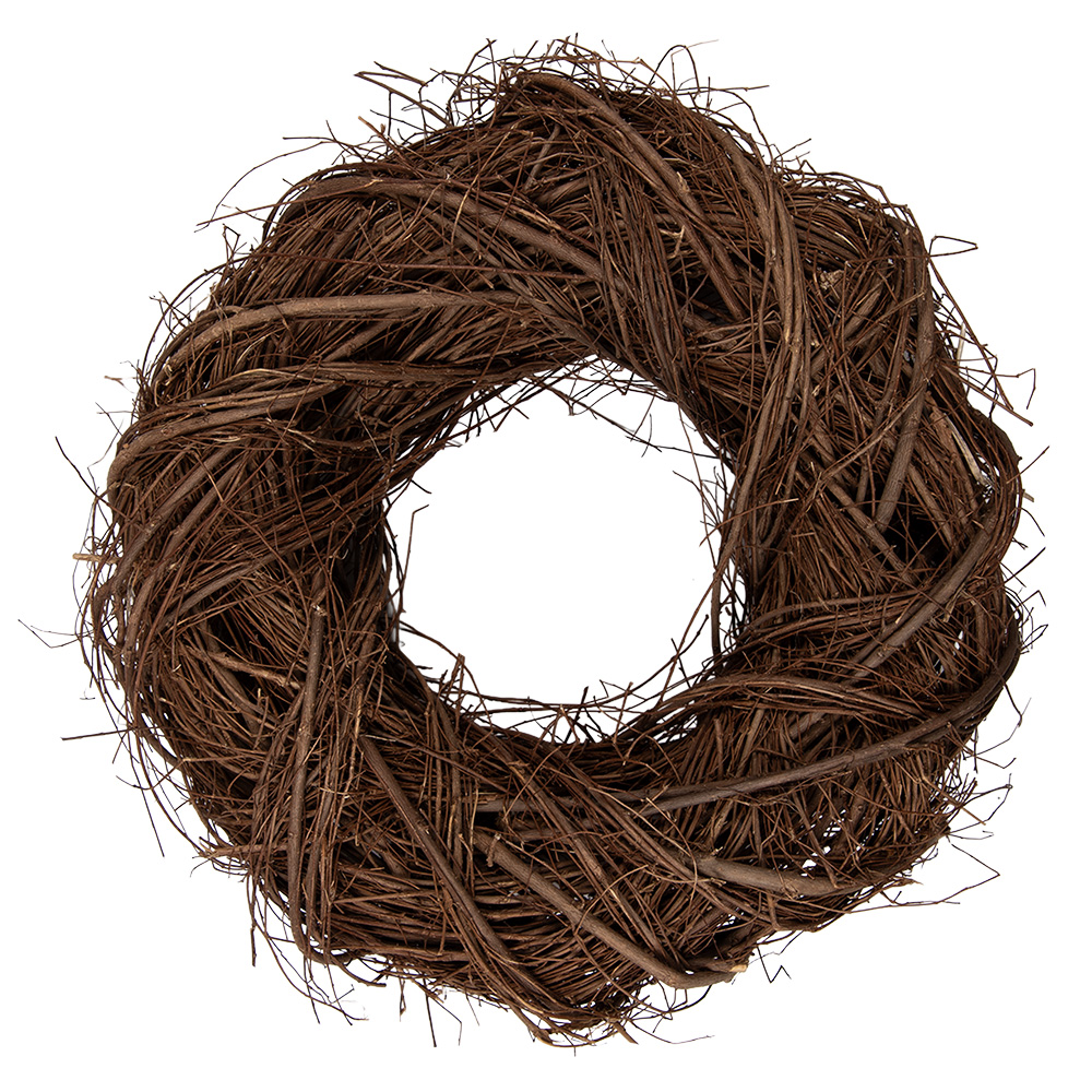 Clayre & Eef   | Decoratie Krans Bruin &oslash; 40x11 cm | 6RO0601M