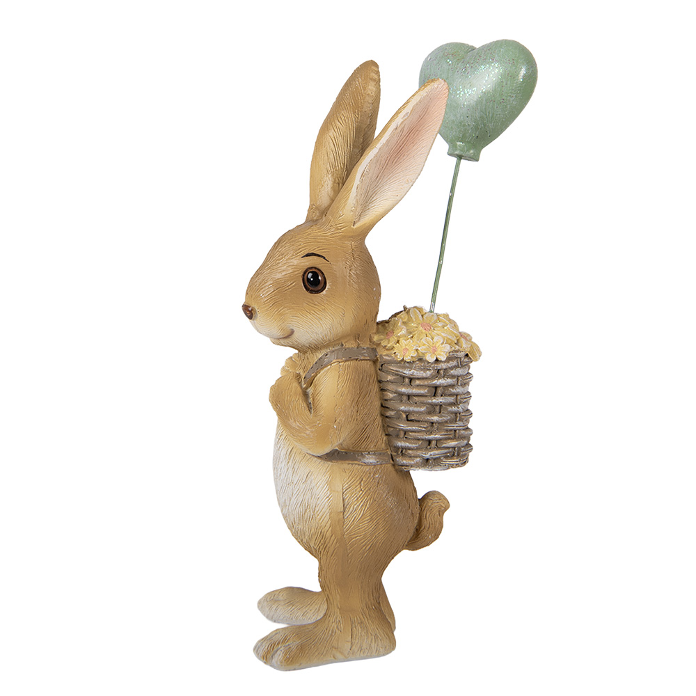 Clayre & Eef   | Decoratie Konijn Bruin Groen 7x5x17 cm | 6PR5976