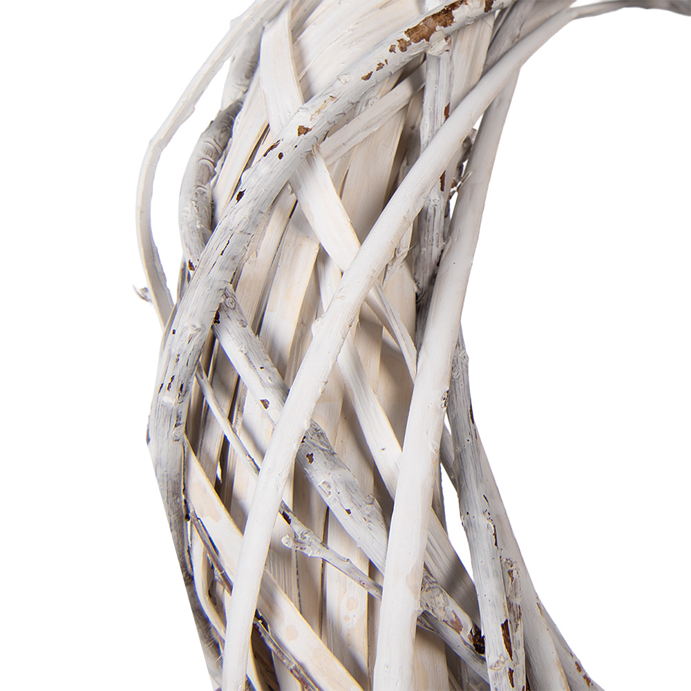 Clayre & Eef   | Decoratie Krans Wit &oslash; 40x8 cm | 6RO0610LW