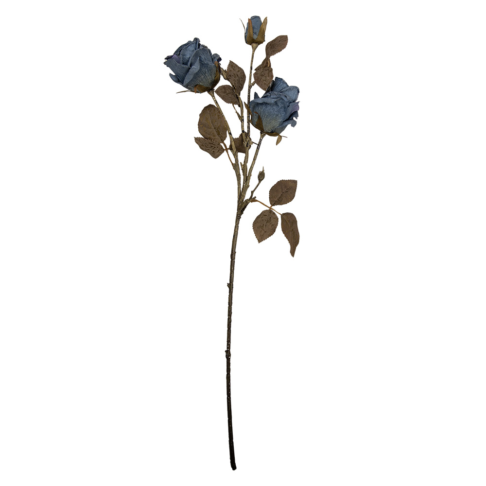 Clayre & Eef   | Decoratie tak met bloemen Blauw Groen 12x12x70 cm | 5PL0241BL