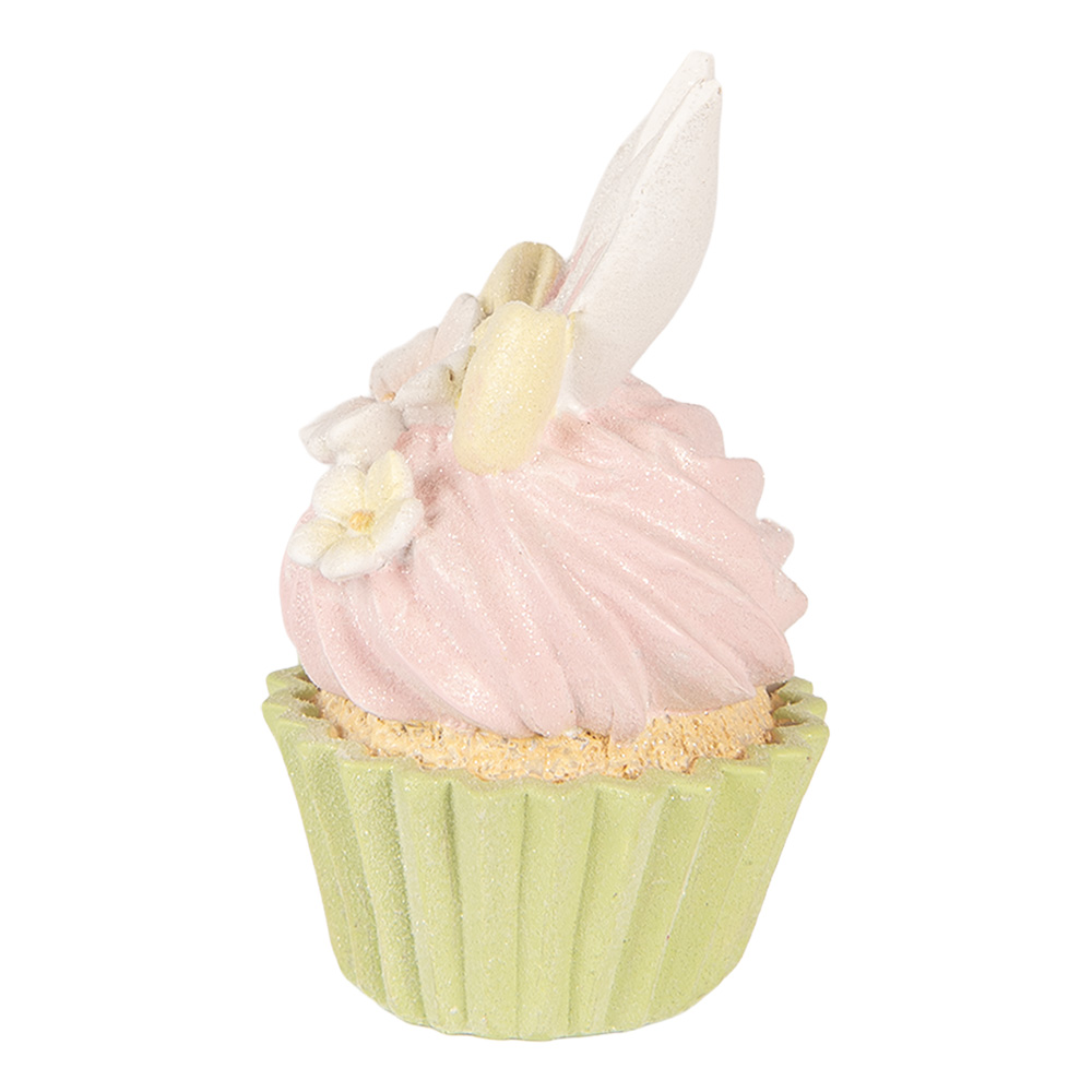 Clayre & Eef   | Decoratie Cupcake Roze Groen &oslash; 7x13 cm | 6PR6080