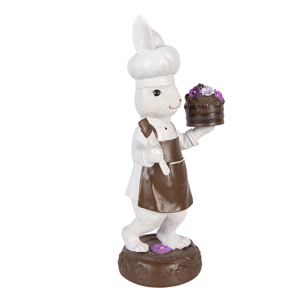 Clayre & Eef   | Decoratie Konijn Wit Bruin 15x11x32 cm | 6PR5968