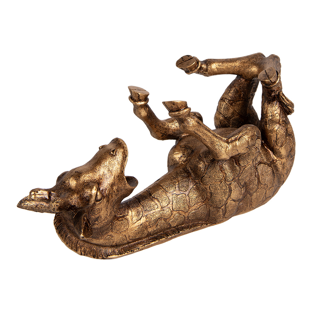 Clayre & Eef   | Wijnfles houder Giraf Goudkleurig Bronskleurig 33x13x16 cm | 6PR6115